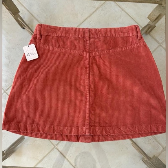 New Free People Ray Corduroy Button Front Mini Skirt in Mrryh - Picture 4 of 4
